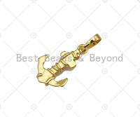 Boat Anchor Shape Pendant/Charm, 18K Gold Charm, Necklace Bracelet Charm Pendant,11x17mm,Sku#FH167