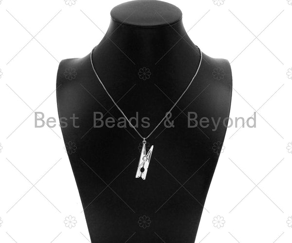 Clothespin necklace on sale