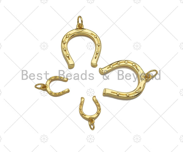 18K Gold Lucky Horse Shoe Shape Pendant/Charm, Horse Shoe Charm, Necklace Bracelet Charm Pendant,10x14mm/20x25mm,Sku#Z1310