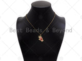 Red Enamel Heart On Pink Enamel Hand Shape Pendant, 18K Gold Enamel Pendant,Enamel Jewelry,14x24mm,Sku#Z1320
