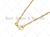 24K Gold Finished Gold Sigapore Chain Necklace, 1.6mm Sigapore Chain Necklace Ready to wear w/Lobster Clasp, 17.5 inch,sku#JD05