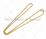 18K Gold Filled Solid Rope Chain Necklace, 1.6mm Rope Chain Necklace, 17.5 inch with Spring Lobster Clasp, Ready to wear, sku#JD06