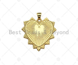 18K Real Gold Plated Heart Pendant/Charm, Heart pendant, Heart Medallion, Heart Charm, Love Pendant, 29mm,Sku#LK295