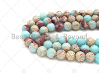 Aqua Terra Jasper Beads, Blue African Opal Smooth Round Beads, 6mm/8mm/10mm Serpentine Beads, 15.5'' Full Strand, SKU#U1157