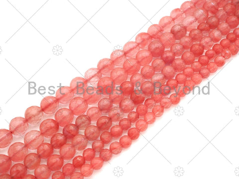 Quanlity Pink Quartz Faceted Round Beads, 6mm/8mm.10mm Red Quartz Beads, 15.5'' Full Strand, SKU#U1158