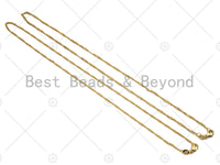 24K Gold Finished Gold Sigapore Chain Necklace, 1.6mm Sigapore Chain Necklace Ready to wear w/Lobster Clasp, 17.5 inch,sku#JD05