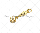 CZ Micro Pave Question Mark Exclamation Mark With Big CZ Pendant, 18K Dainty Gold Charm, Necklace Bracelet Charm Pendant,8x14mm,Sku#LK310