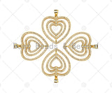 CZ Micro Pave Circled Heart Shape Pendant/Charm,CZ Dainty Gold Charm, Necklace Bracelet Charm Pendant,25x26mm,Sku#LD77