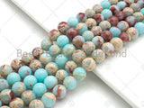 Aqua Terra Jasper Beads, Blue African Opal Smooth Round Beads, 6mm/8mm/10mm Serpentine Beads, 15.5'' Full Strand, SKU#U1157