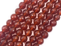 2mm Big Hole High Quality Carnelian Round Faceted Beads, 8mm/10mm/12mm Natural Quality Beads, 8'' Full Strand, SKU#U1210