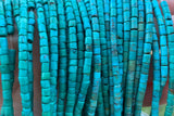 High Quallity Genuine Heishi Chinese Turquoise Beads, 3mm Blue Turquoise Tube Spacer Beads, 15.5'' Full Strand, SKU#U1226