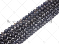 High Quality Genuine Iolite Round Smooth Beads, 6mm/8mm Natural Beads, 15.5'' Full Strand, Sku#U1163