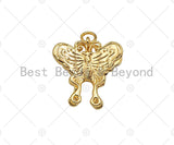 Gold Filled Double Butterfly Shape Pendant, 14K Gold Filled Butterfly Charm, Necklace Bracelet Charm Pendant, 18x16mm, Sku#ZX24