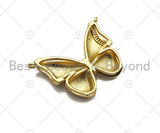 CZ Micro Pave 3D Butterfly Shape Pendant, Sku#LK342