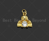 Gold Filled CZ Micro Pave Cute Angel Shape Pendant,18K Gold Filled Angel Charm, Necklace Bracelet Charm Pendant,15x14mm,Sku#LK343