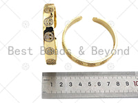 CZ Mirco Pave Smiley Face Open Cuff Bracelet, Gold Smiley Face  bracelet, Fun bracelet, Bangle bracelet, Gift for her, sku#LK353