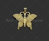 Gold Filled CZ Micro Pave Butterfly Shape Pendant, 18K Gold Filled Butterfly Charm, Necklace Bracelet Charm Pendant,28x23mm,Sku#LD92 Bestbeads&Beyond