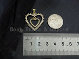 Gold Filled CZ Micro Pave Heart Shape Pendant, 18K Gold Filled Charm, Necklace Bracelet Charm Pendant,26x28mm,Sku#LD94