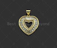 Gold Filled CZ Micro Pave Heart Shape Pendant ,18K Gold Filled Heart Charm, Necklace Bracelet Charm Pendant,18x20mm,Sku#LD98