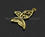 Gold Filled CZ Micro Pave Flower On Butterfly Shape Pendant, 18K Gold Filled ButterflyCharm, Necklace Bracelet Pendant,28x35mm,Sku#LD100 Bestbeads&Beyond