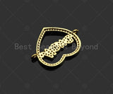 Gold Filled CZ Micro Pave Mama Word On Heart Shape Connector,18K Gold Filled Mama Charm, Mother's Day Gift, 25x18mm,Sku#LD109