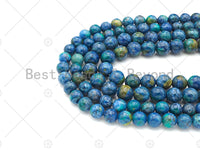 Blue Yellow Natural African Turquoise Round Smooth Beads, 6mm/8mm/10mm/12mm African Turquoise Beads, 15.5'' Full Strand, Sku#U1168 Bestbeads&Beyond