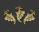 Gold Filled CZ Micro Pave Maple Leaf Shape Pendant, 18K Gold Filled Leaf Charm, Necklace Bracelet Charm Pendant, 24x15mm,Sku#Y469
