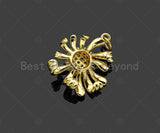 Gold Filled CZ Micro Pave Sun Flower Shape Pendant, 18K Gold Filled Flower Charm, Necklace Bracelet Charm Pendant, 21x18mm,Sku#Y471