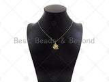 Gold Filled CZ Micro Pave Sun Flower Shape Pendant, 18K Gold Filled Flower Charm, Necklace Bracelet Charm Pendant, 21x18mm,Sku#Y471