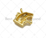 18K Gold Filled Tiger Panther Head Shape Pendant,33x32mm,Sku#Z1340