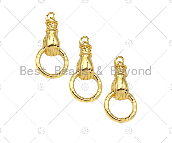 Gold Filled Hand Door Knocker Pendant/Charm,18K Gold Filled Charm, Necklace Bracelet Charm Pendant,15x28mm,Sku#Z1353