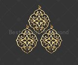 Gold Filled Filigree Flower Shape Pendant, 14K Gold Filled Picture Frame Charm, Necklace Bracelet Charm Pendant, 26x33mm, Sku#ZX21