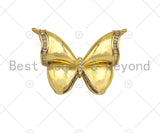 CZ Micro Pave 3D Butterfly Shape Pendant, Sku#LK342