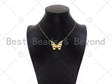 CZ Micro Pave 3D Butterfly Shape Pendant, Sku#LK342