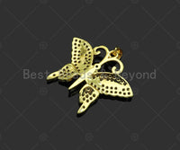 Gold Filled CZ Micro Pave Butterfly Shape Pendant, 18K Gold Filled Butterfly Charm, Necklace Bracelet Charm Pendant,28x23mm,Sku#LD92 Bestbeads&Beyond