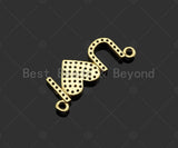Gold Filled CZ Micro Pave I Love U Heart Shape Pendant, 18K Gold Filled Love Charm, Necklace Bracelet Pendant,11x24mm,Sku#LD106