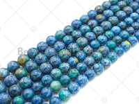 Blue Yellow Natural African Turquoise Round Smooth Beads, 6mm/8mm/10mm/12mm African Turquoise Beads, 15.5'' Full Strand, Sku#U1168 Bestbeads&Beyond