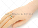 Gold Filled Cobalt Evil Eye Adjustable Ring, Open Ring, 18K Gold Filled Ring, Statment Ring, Pave Ring, 21x20mm,Sku#X195