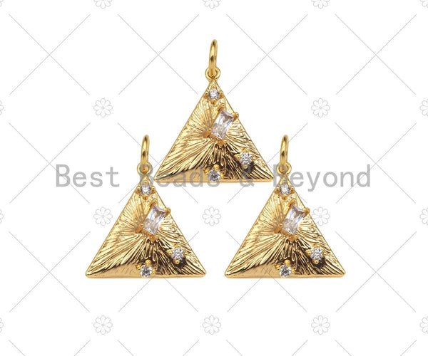 Baguette CZ Micro Pave Pyramid Shape Pendant/Charm, 14K Gold Filled Charm, Necklace Bracelet Charm Pendant,16x16mm,Sku#ZX30 Bestbeads&Beyond