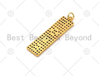 Colorful CZ Micro Pave Love Word On Long Rectangle Bar Shape Pendant, 18K Gold Filled Love Charm, Necklace Bracelet Pendant,9x37mm,Sku#LD137