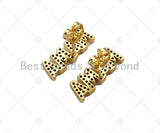 CZ Micro Pave Stud Earring, 18K Gold Filled Mama Word Shape Earrings, Clear CZ Micro Pave Earrings, Mother's Day Gift, 7x19mm, Sku#LD134