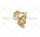 CZ Micro Pave Bar Statement Ring, 18K Gold Filled Open Ring, Adjustable Ring, CZ Ring, 22x23mm,Sku#LD141