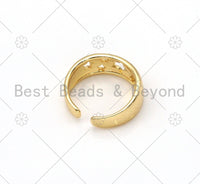 Hollow Out Five Point Star Shape Adjustable Ring,18K Gold Filled Star Open Ring, Star Ring, 21mm,Sku#X213