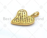 Colorful CZ Micro Pave Heart Charm/Pendant,  18K Gold Filled Heart Shape Charm, Heart Pave Pendant, 23x21mm, Sku#LK370 Bestbeads&Beyond