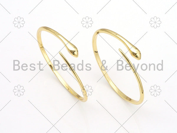 CZ Mirco Pave Snake Open Cuff Bracelet, 18K Gold Filled Snake Bracelet, Cuff Bracelet, Bangle Bracelet, 64x56mm,Sku#X229