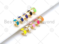 CZ Micro Pave Colorful Enamel Ear Cuff, 18K Gold Filled Ear cuff Earrings, Colorful Hoops, cuff wrap Earrings,12mm,Sku#J322