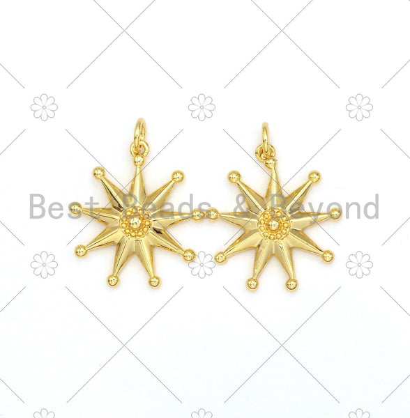 Sunflower Shape Pendant/Charm,18K Gold Filled Star Charm, Necklace Bracelet Charm Pendant, 21x19mm,Sku#F1408