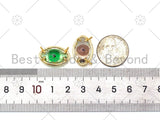 Colorful Evil Eye Shape Pendant/Charm, 18K Gold Filled Glass Quartz Charm, Necklace Bracelet Charm Pendant,13x20mm,Sku#LK393