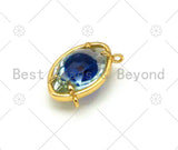 Colorful Evil Eye Shape Pendant/Charm, 18K Gold Filled Glass Quartz Charm, Necklace Bracelet Charm Pendant,13x20mm,Sku#LK393