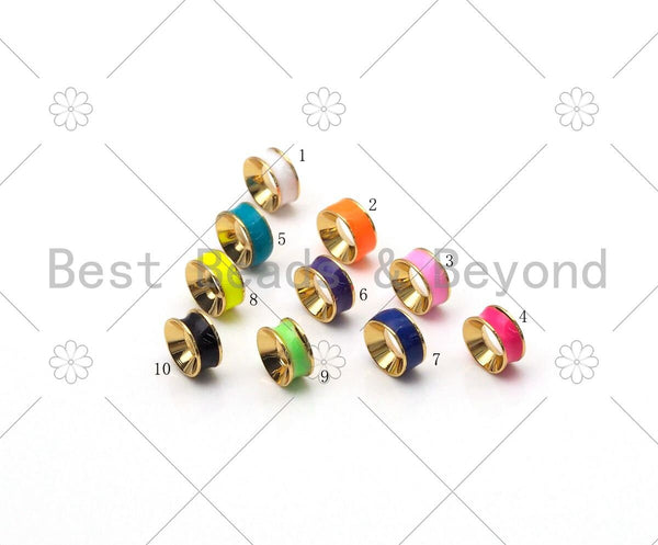 Gold Filled Colorful Enamel Drum Spacer Enamel Bead, Enamel Spacer Tube, Colorful Spacer Beads, 7x7x3mm,sku#G428